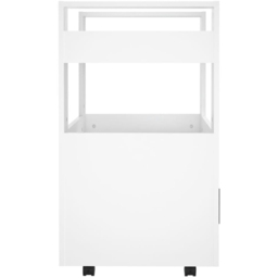 vidaXL Single Door 2 Shelf White Kitchen Trolley - Size: 80 x 60 x 45cm - Wilko - thumbnail 4
