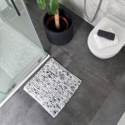 Allure Bath Fashions Luxury Marl Chunky Bobble Dark Grey Square Bath Mat 50 x 50cm - Size: 50 x 50 x 1cm - Wilko - thumbnail 5