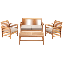 Garden Gear 4 Seater Acacia Lounge Set - Brown - Wilko - thumbnail 3