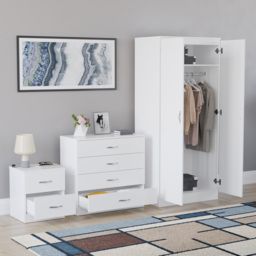 Vida Designs Riano White 3 Piece Bedroom Furniture Set - Wilko - thumbnail 6