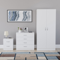 Vida Designs Riano White 3 Piece Bedroom Furniture Set - Wilko - thumbnail 3