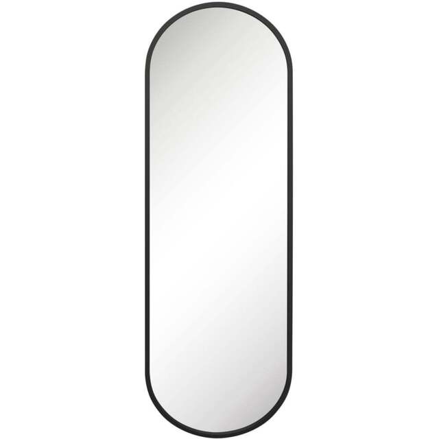 The Vultus Black Double Arched Metal Leaner Wall Mirror 180 x 60cm - MirrorOutlet - Wilko - image 1