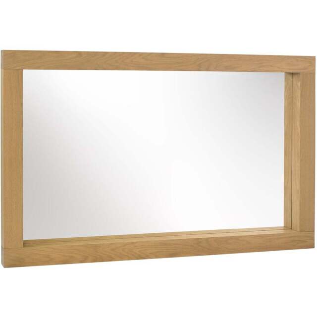 Bentley Designs Turin Light Oak Rectangle Landscape Wall Mirror 144 x 90cm - Size: 90 x 144 x 8cm - Brown - Wilko - image 1