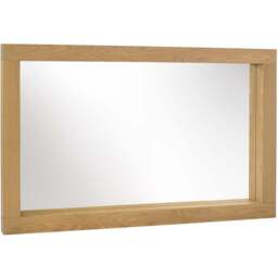 Bentley Designs Turin Light Oak Rectangle Landscape Wall Mirror 144 x 90cm - Size: 90 x 144 x 8cm - Brown - Wilko