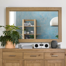 Bentley Designs Turin Light Oak Rectangle Landscape Wall Mirror 144 x 90cm - Size: 90 x 144 x 8cm - Brown - Wilko - thumbnail 3