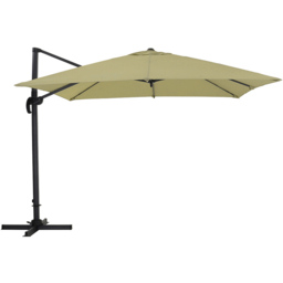 Living and Home Khaki Square Rotatable Crank Cantilever Parasol with Square HDPE Base 3m - Size: 250 x 300 x 300cm - Green - Wilko