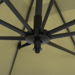 Living and Home Khaki Square Rotatable Crank Cantilever Parasol with Square HDPE Base 3m - Size: 250 x 300 x 300cm - Green - Wilko - thumbnail 6