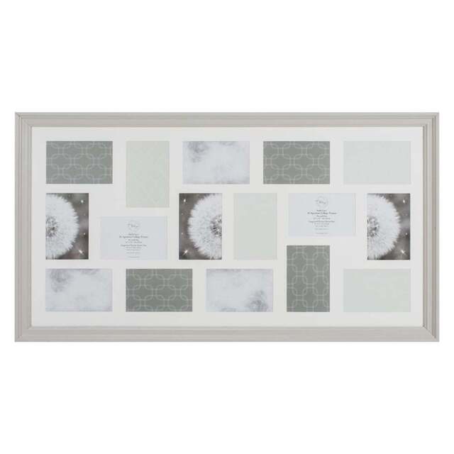 Soft Grey Aperture Collage Photo Frame 19 x 35.2 inch - Size: A6 - The Port. Co Gallery - Wilko - image 1
