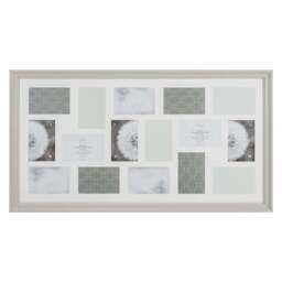 Soft Grey Aperture Collage Photo Frame 19 x 35.2 inch - Size: A6 - The Port. Co Gallery - Wilko - thumbnail 1