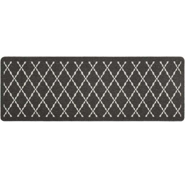 My Mat Arbor Charcoal Diamond Stain Resistant Runner 67 x 200cm - Size: 67 x 200 x 2cm - grey - Wilko - image 1