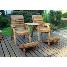 Charles Taylor 2 Seater Straight Deluxe Lounger Set with Brown Cushions - Wilko - thumbnail 4