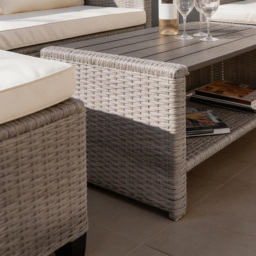 Home Source Trapani 5 Seater Taupe Rattan Garden Lounge Set - Wilko - thumbnail 4