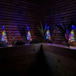 Samuel Alexander 4 Piece Multicolour LED Spiral Tree Christmas Path Light Set - Size: 50 x 11 x 11cm - Red - Wilko - thumbnail 1