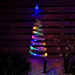 Samuel Alexander 4 Piece Multicolour LED Spiral Tree Christmas Path Light Set - Size: 50 x 11 x 11cm - Red - Wilko - thumbnail 6