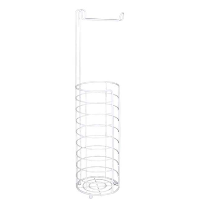 White Round Wire Toilet Roll Holder - Wilko - image 1