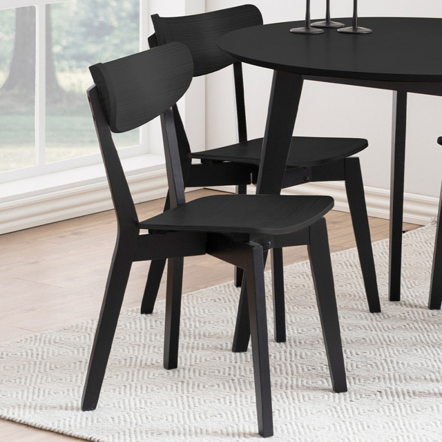 Florence Roxby Set of 2 Black Dining Chairs - Furniture To Go - Wilko - image 1