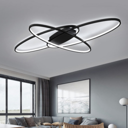 Living and Home Black Cross Unique Oval Ceiling Light - Size: 10 x 90 x 65cm - Wilko - thumbnail 3