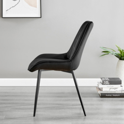 Furniturebox Arona Cesano Concrete Effect 6 Seater Round Dining Set Grey and Black - Wilko - thumbnail 5