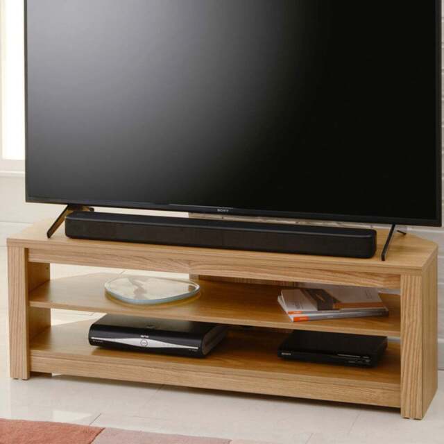 TTAP Memphis 2 Shelf Oak TV Stand - Size: 14.4 x 120 x 39.5cm - Brown - Wilko - image 1