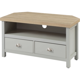 Home Source Avon 2 Drawer Single Shelf Grey Corner TV Unit - Size: 48 x 44 x 88cm - Wilko - thumbnail 3