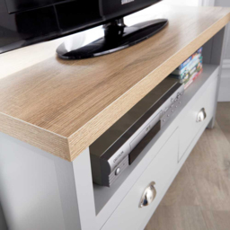 Home Source Avon 2 Drawer Single Shelf Grey Corner TV Unit - Size: 48 x 44 x 88cm - Wilko - thumbnail 4