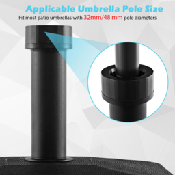 Costway Fillable Umbrella Base Stand with Lockable Universal Wheels - Size: 58 x 51 x 12cm - Black - Wilko - thumbnail 5