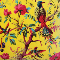 Paoletti Paradise Yellow Velvet Cushion - Size: 50 x 50 cm - Wilko - thumbnail 4