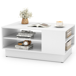 Costway 2 Shelf White Rectangle Coffee Table - Size: 86 x 56 x 41cm - Wilko - thumbnail 4