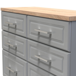 Crowndale Kent 6 Drawer Dusk Grey and Bardolino Oak Midi Chest of Drawers - Wilko - thumbnail 6