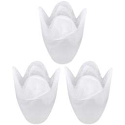 ValueLights Marble Effect Tulip Shape Glass Lamp Shades Set 3 Pack - Size: 12 x 9.5 x 9.5cm - White - Wilko - thumbnail 1