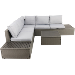 Charles Bentley 5 Seater Rattan Corner Lounge Set - Grey - Wilko - thumbnail 3