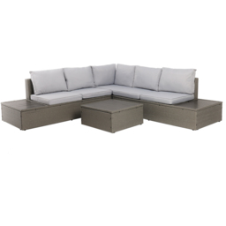 Charles Bentley 5 Seater Rattan Corner Lounge Set - Grey - Wilko - thumbnail 4