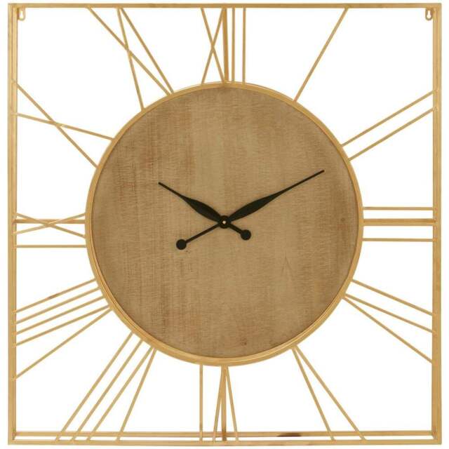 Premier Housewares Yaxi Gold Square Wall Clock 91cm - Size: 91 x 10 x 91cm - Wilko - image 1