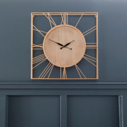 Premier Housewares Yaxi Gold Square Wall Clock 91cm - Size: 91 x 10 x 91cm - Wilko - thumbnail 3
