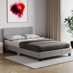 Vida Designs Lisbon Small Double Grey Faux Leather Bed Frame - Wilko - thumbnail 6