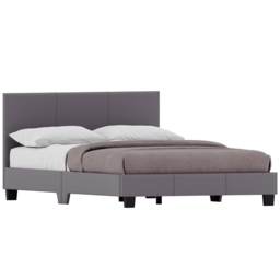 Vida Designs Lisbon Small Double Grey Faux Leather Bed Frame - Wilko - thumbnail 3