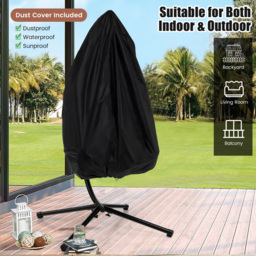 Costway Grey Hanging Swing Egg Chair with Cushion - Size: 113 x 79 x 24cm - Wilko - thumbnail 7