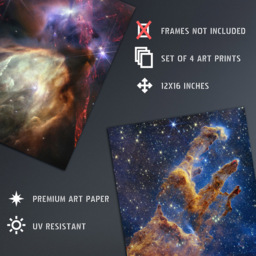 Artery8 NASA James Webb Space Telescope Rho Ophiuchi Pillars Wall Art Print 30 x 41cm 4 Pack - Size: 40.5 x 30.5 x 0.3cm - Multi - Wilko - thumbnail 5