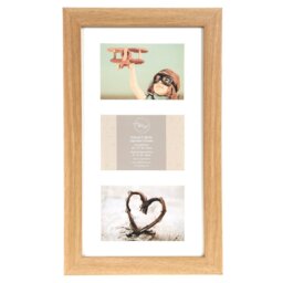 Oxford 3 Aperture Wood Effect Photo Frame - Size: A6 - Brown - The Port. Co Gallery - Wilko - thumbnail 1