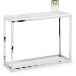 Julian Bowen Scala Chrome and White Marble Top Console Table - Size: 35 x 100 x 76cm - Wilko - thumbnail 3