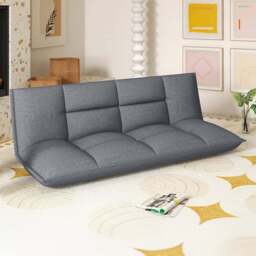 Costway Grey Adjustable Floor Sofa Chair - Size: Single - Wilko - thumbnail 1