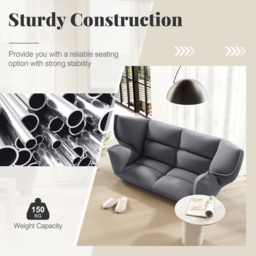 Costway Grey Adjustable Floor Sofa Chair - Size: Single - Wilko - thumbnail 7