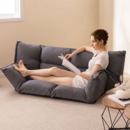 Costway Grey Adjustable Floor Sofa Chair - Size: Single - Wilko - thumbnail 4