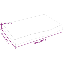 vidaXL 60 x 40 x 6cm Brown Wall Shelf - Size: 6 x 60 x 40cm - Wilko - thumbnail 7