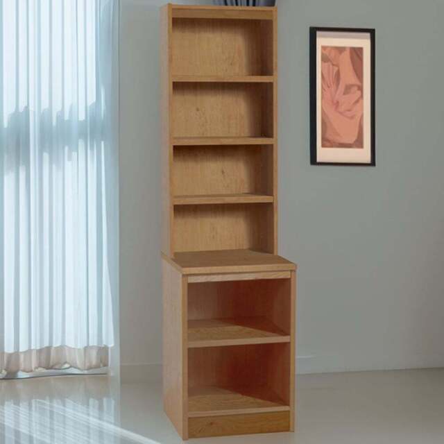 R White Cabinets 6 Shelf Brown Desk Height Bookcase with Hutch - Size: 182.8 x 47.9 x 54cm - Wilko - image 1