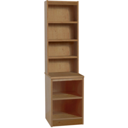 R White Cabinets 6 Shelf Brown Desk Height Bookcase with Hutch - Size: 182.8 x 47.9 x 54cm - Wilko - thumbnail 3