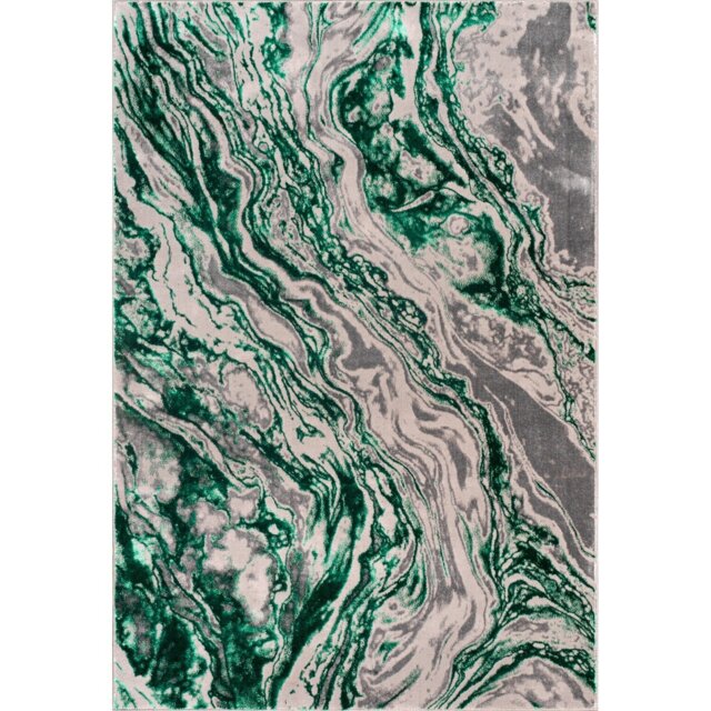 Sunset Emerald Marble Rug Green 160cm - Wilko - image 1