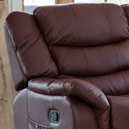Artemis Home Almeira 2 Seater Burgundy Bonded Leather Recliner Sofa - Brown - Wilko - thumbnail 3