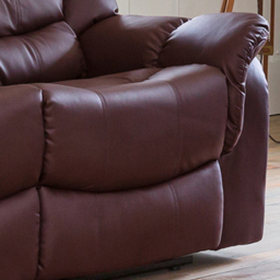 Artemis Home Almeira 2 Seater Burgundy Bonded Leather Recliner Sofa - Brown - Wilko - thumbnail 4