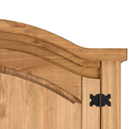 Seconique Corona 3 Door Distressed Waxed Pine Wardrobe - Brown - Wilko - thumbnail 6